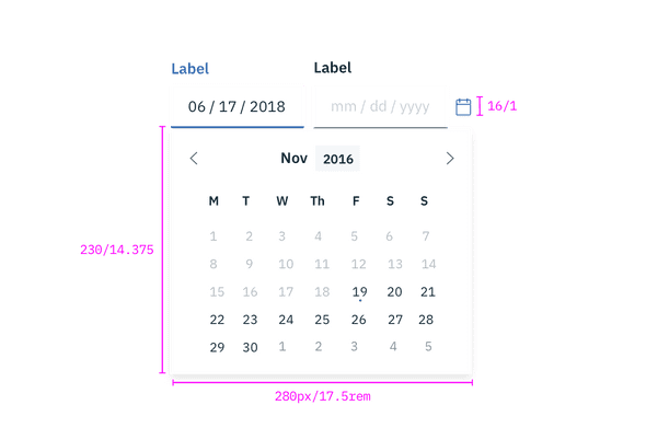 Structure for date picker