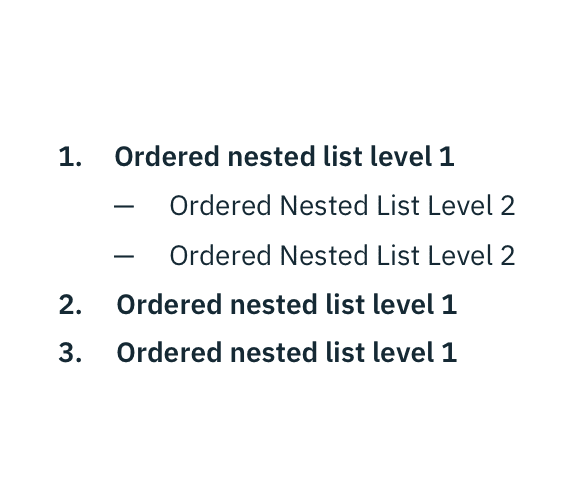 Example of ordered list