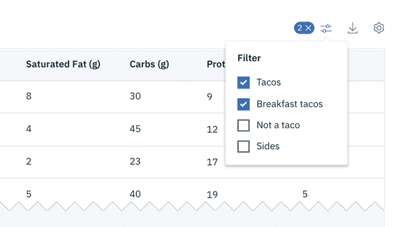multi-selection filters