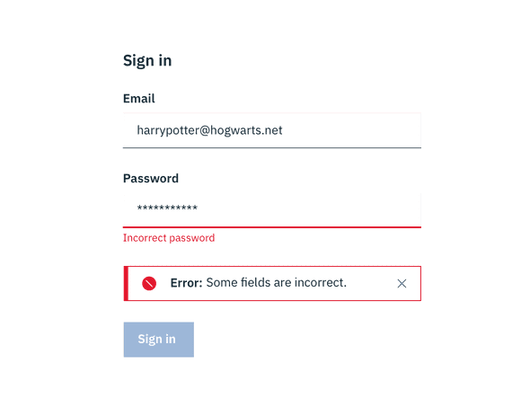 Inline notification on forms