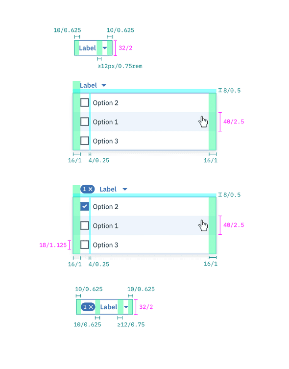 Structure and spacing for Inline Dropdown
