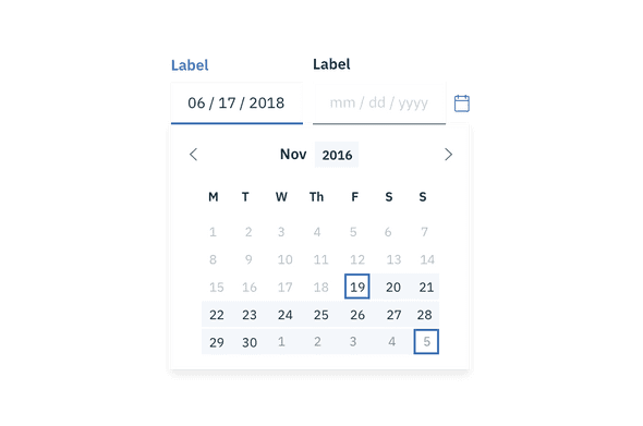 Example of a date picker